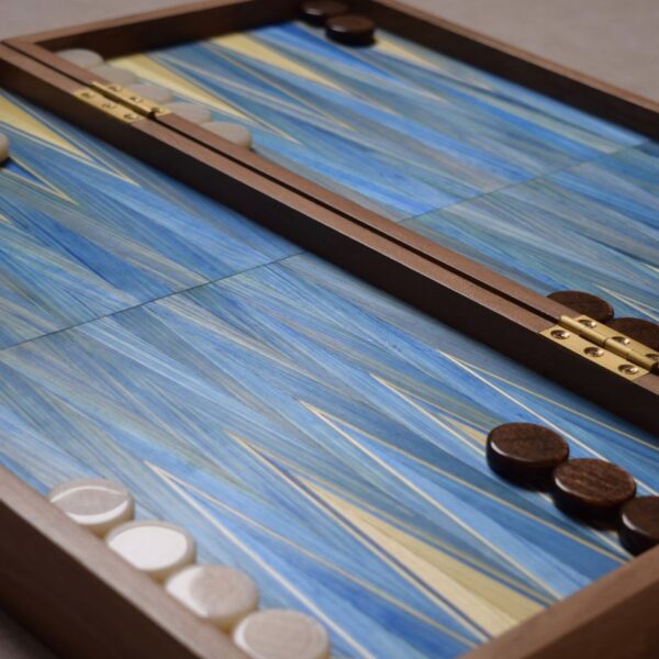 Backgammon en marqueterie de paille