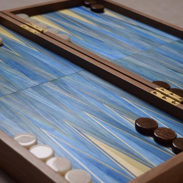 Backgammon en marqueterie de paille